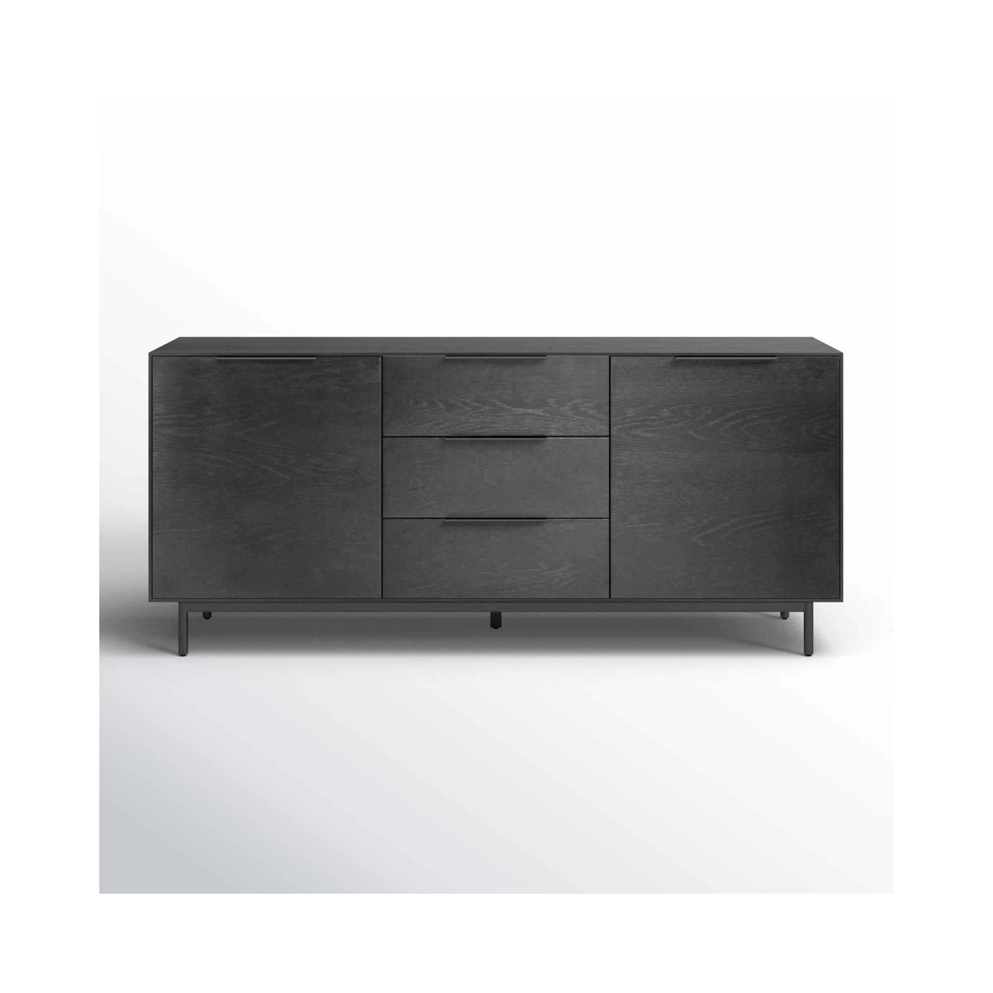 Ellis Fully Assembled Sideboard with Dovetail Drawers, Black