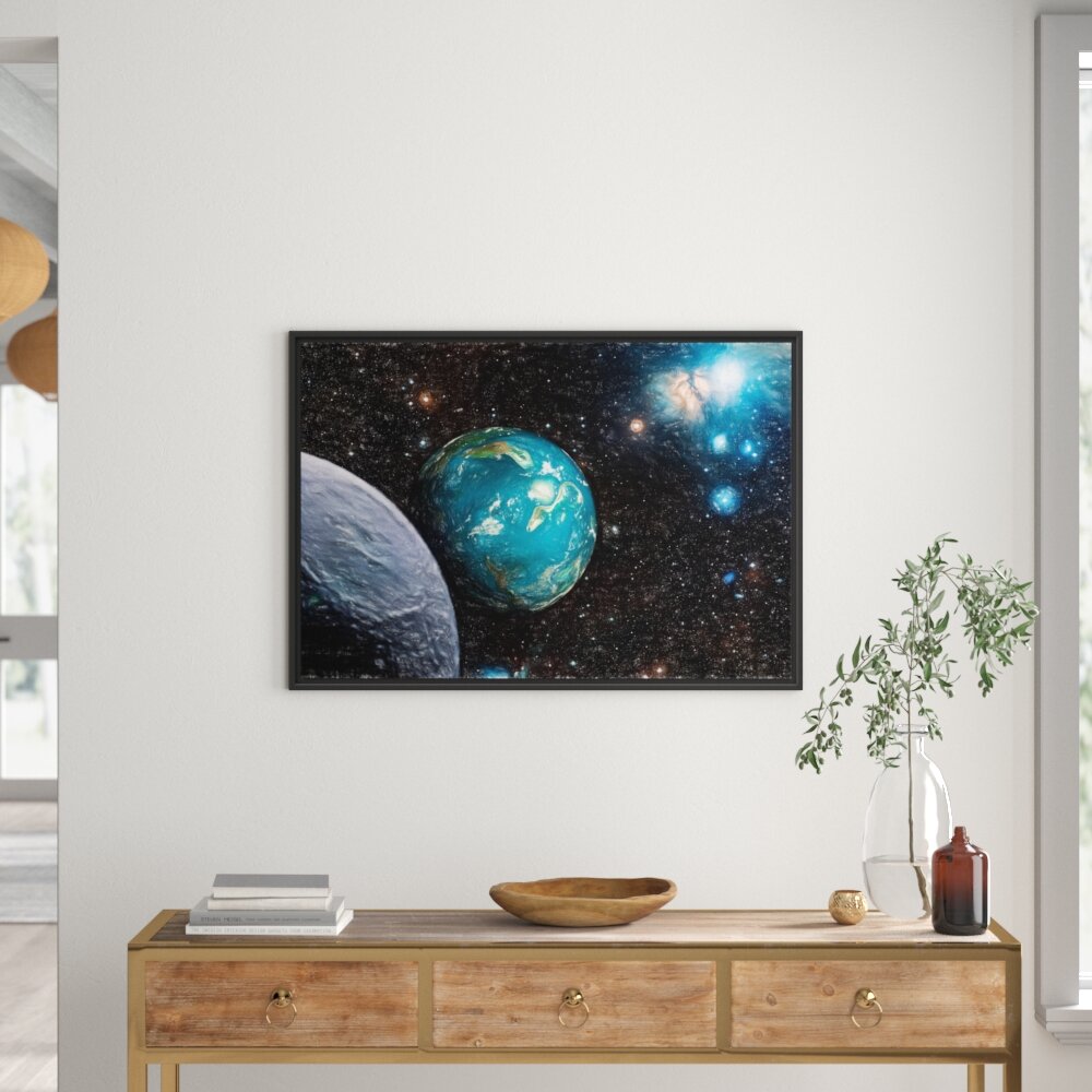 Gerahmtes Wandbild Planet ErdeKosmos