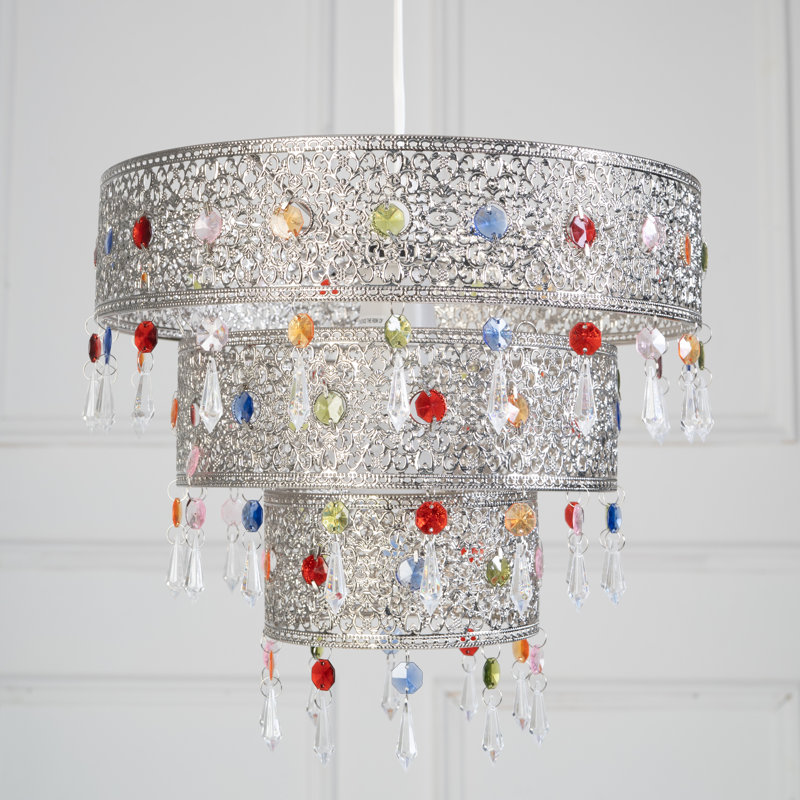 Louisos 1 - Light Silver Drum Pendant
