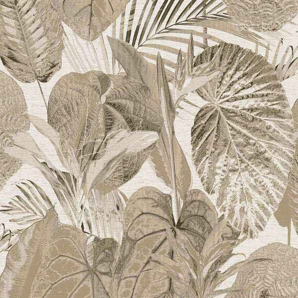 Flourish 10m x 53cm Glitter Wallpaper Roll, Beige