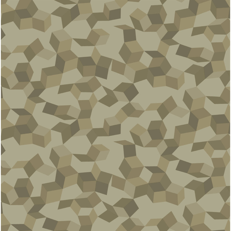 Curio Ingot Geometric Wallpaper Roll, Olive/Gilver