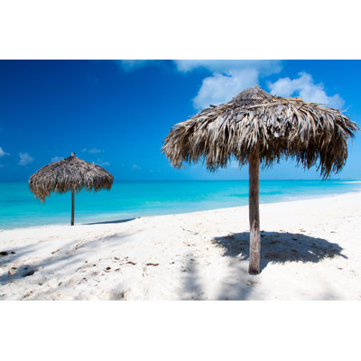 Beach Umbrella 1 Piece Wrapped Canvas Wall Art