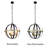 Shamaiah 3 - Light Matt Black/Brass/Wood Caged Pendant