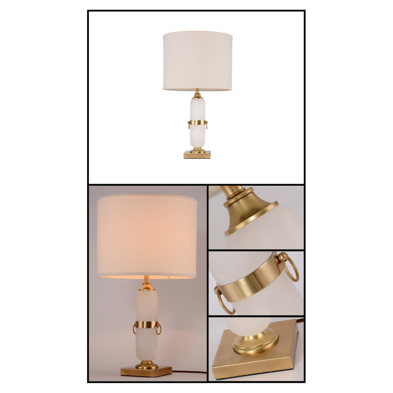 Catal 25.19" Antique Brass/White Table Lamp