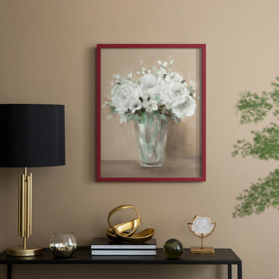 White Blooms Framed Print - Solid Wood