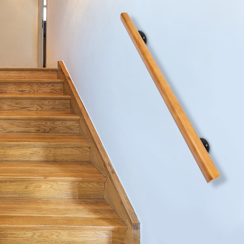 Wood Non-Slip Stair Handrails, 48.03" W x 2.4" H x 1.97" D