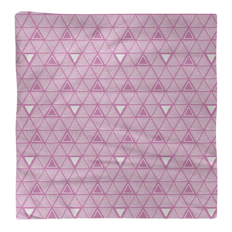 Serviette de table en coton à triangles dessinés à la main, H 0,1 po x l 22 po x P 22 po, Rose clair