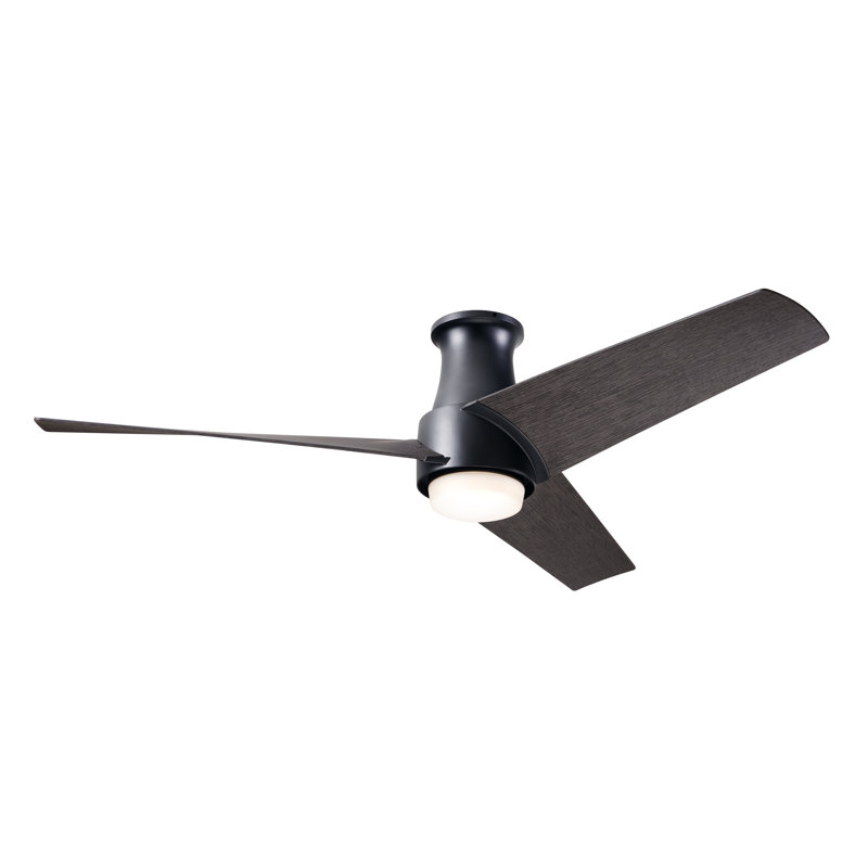 Ambit 56'' Ceiling Fan with LED Lights, Matte Black, Ebony, Wall Control