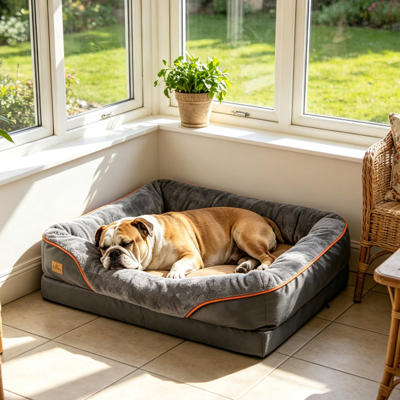 Orthopaedic Dog Bed Bolster Cushion, 25cm H x 83cm W x 57cm D