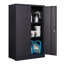 Armoire de rangement noire, séparateurs à hauteur réglable, poignées verrouillables, porte à ressort en métal exquis-120659685