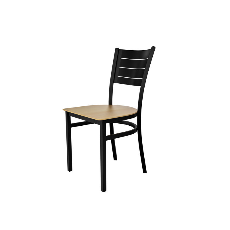 Aria 18'' H Metal Side Chair, Black/Wood