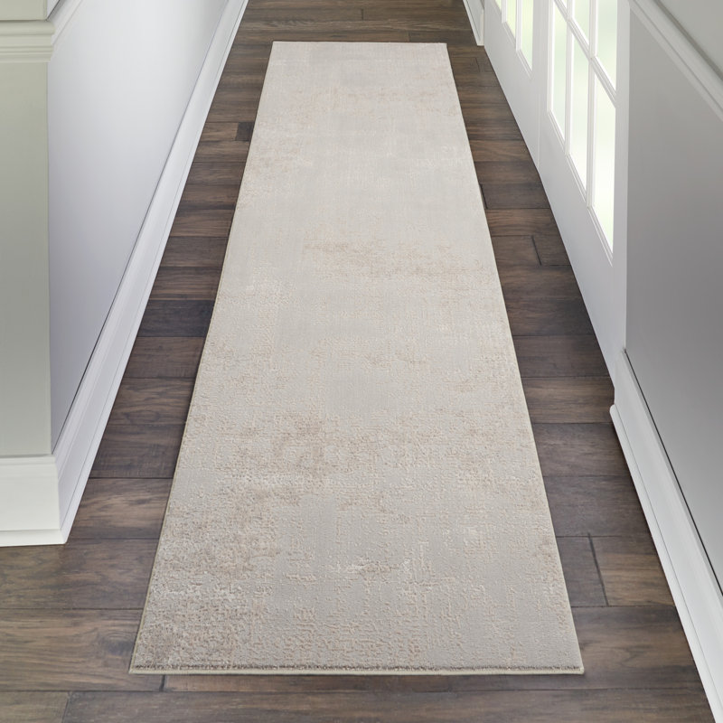 Tapis ivoire / gris Lilianna, Tapis de couloir 2 pi 2 po x 7 pi 6 po