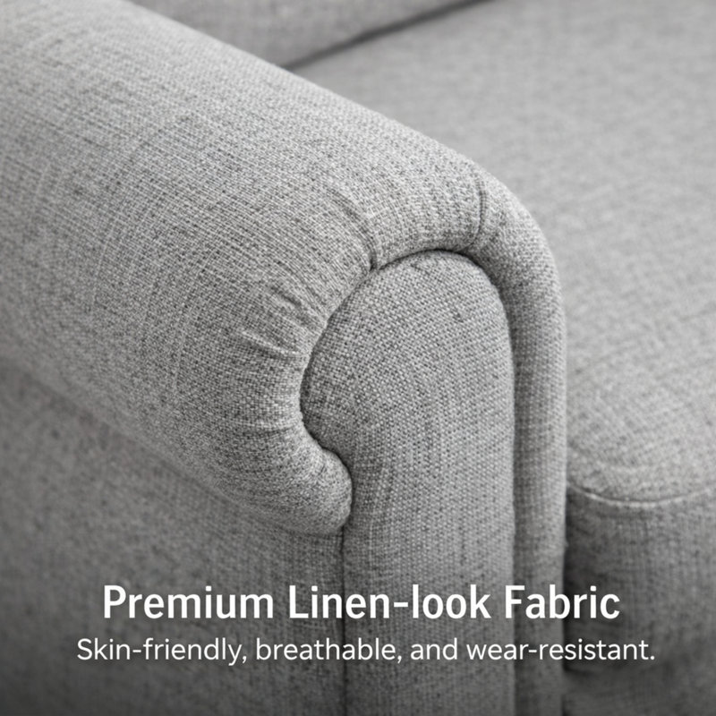 Upholstered Accent Armchair with Pillow, Gray