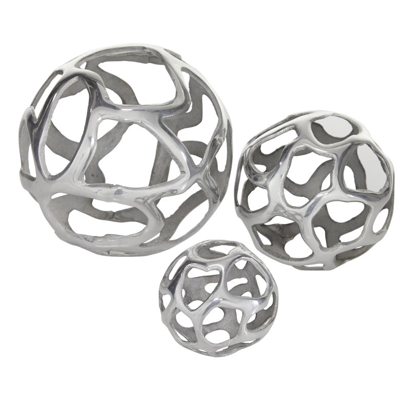 Kibler 3-Piece Metal Sculpture, Silver