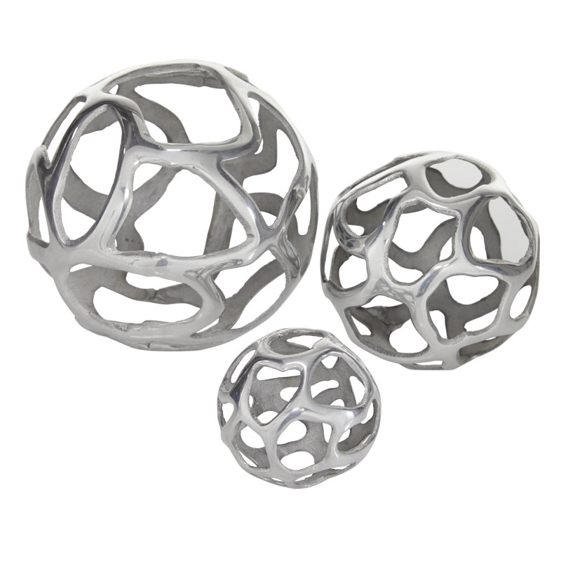 Sculpture en métal 3 pièces Kibler, Argent argent