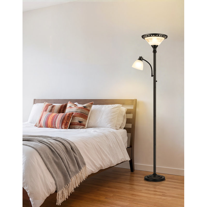 Lampe sur pied de 71 po de hauteur pour salon, lampe sur pied avec lampe de lecture pour bureau de chambre à coucher, ampoule incluse