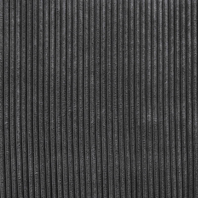 Canapé modulaire rembourré 3 pièces Loette, Velours côtelé gris foncé, 33'' H X 120'' W X 60.5'' D 