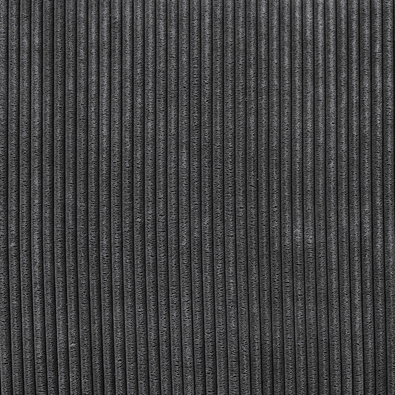 Canapé modulaire rembourré 3 pièces Loette, Velours côtelé gris foncé, 33'' H X 120'' W X 60.5'' D 