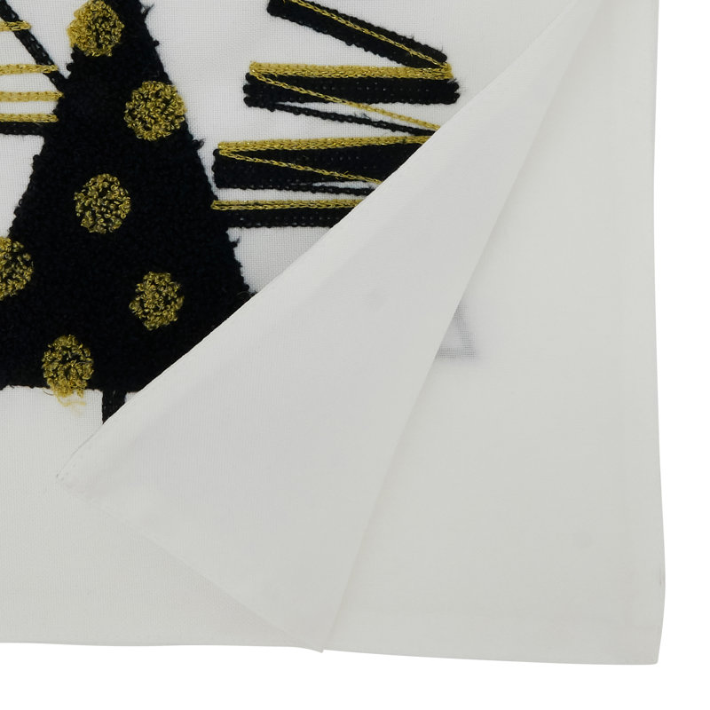 White Polyester Christmas Trees Table Runner, 16" x 70"