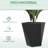 Of 3 Planters, 18", 15.49", 11.75", With Drainage For Garden, Patio, Balcony, Front Door, Black Pots Planters Holes, Indoor Outdoor
