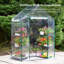 Compact Walk In Green House with 6 Shelves and Weatherproof PVC Plastic Cove