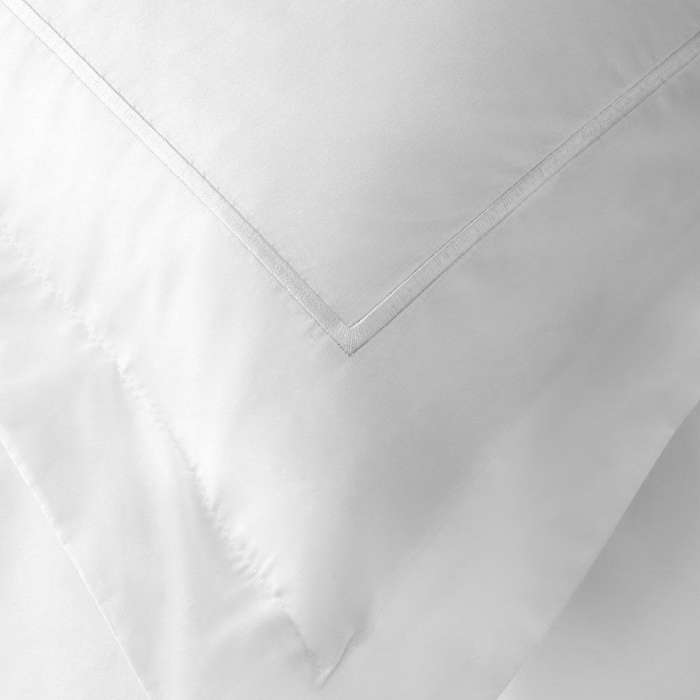 Benin Percale Duvet Cover Set, Full/Queen Duvet Cover + 2 Shams, White