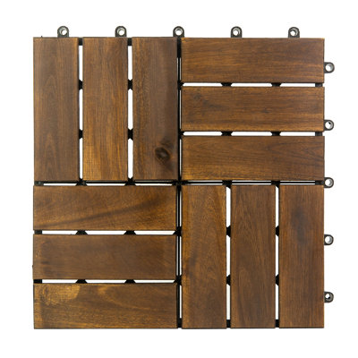 Carreau de terrasse en bois massif 12 "x 12" (ensemble de 30)