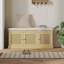 Banc de rangement pour chaussures avec rotin tissé, banc pour chaussures avec coussin, tablettes réglables, banc d'entrée pour chambre à coucher, salon