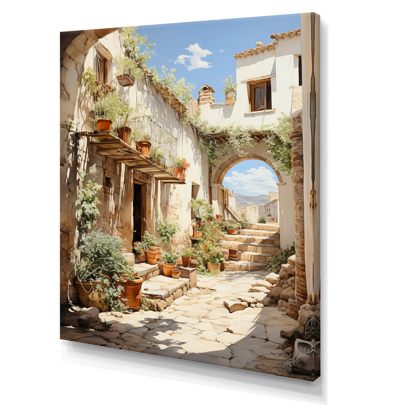 Espagne, village andalou I - reproduction, H 40 po x l 30 po x P 1,5 po, Toile tendue