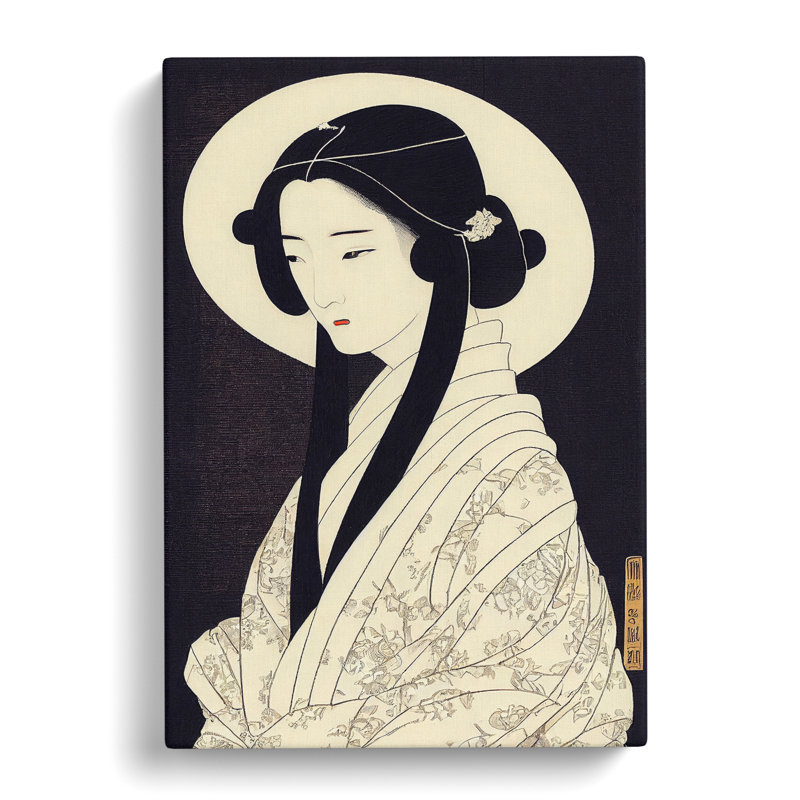 XC1022-1805X Delightful Geisha - Wrapped Canvas Print, 76cm H x 50cm W x 3cm D