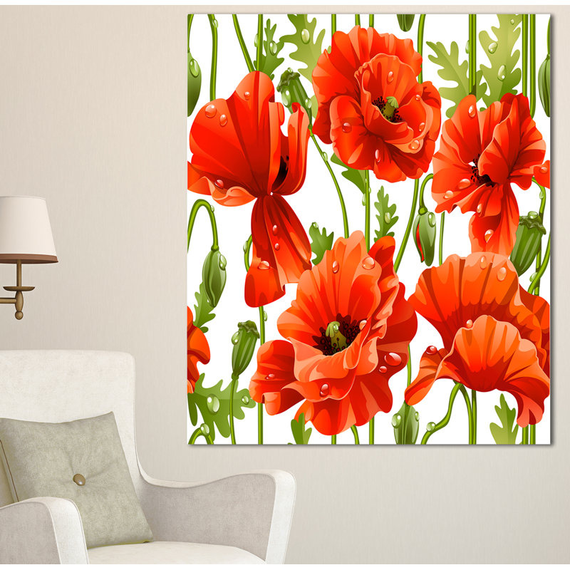 « transparent pattern of red pops », impression sur toile tendue, H 40 po x l 30 po x P 1 po