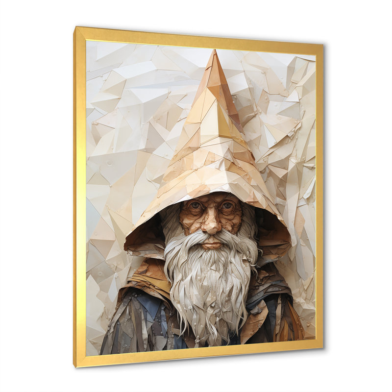 «Fantasy Fairy Dwarfs Portrait III», reproduction sur toile, Cadre doré simple, H 32 po x l 16 po x P 1 po