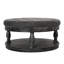 Élégant tissu gris anthracite avec boutons et revêtement gaufré à piqûres gaufrées, l 40,65 po x P 40,65 po, H 19,79 po, gris anthracite, 40,65 po
