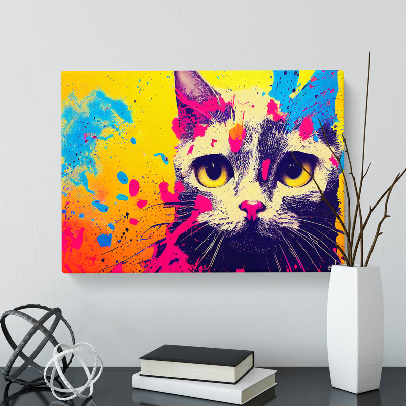Cat Splashed Vol.4 Abstract - Wrapped Canvas, 40cm H x 60cm W x 3cm D