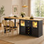 197cm Rotating Expandable and Foldable Bar Cabinet for Flexible Use