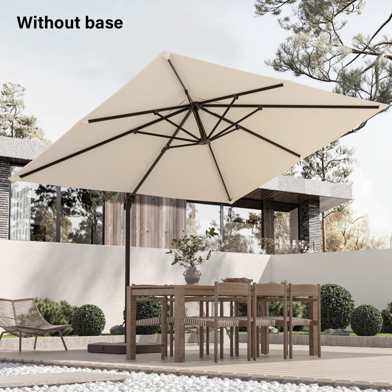 Parasol en porte-à-faux 11,5 pi x 9 pi Shavonne, Tanné