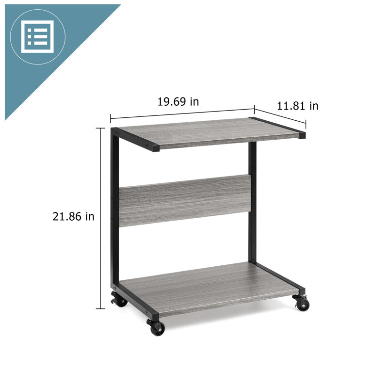 Support pour unité centrale de bureau en forme de C H 22 po x l 19,68 po, Gris