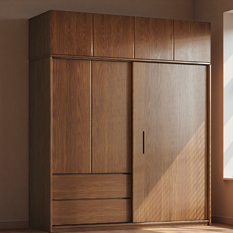 Retro And Simple Wardrobe, 98.43" H x 78.74" W x 23.62" D