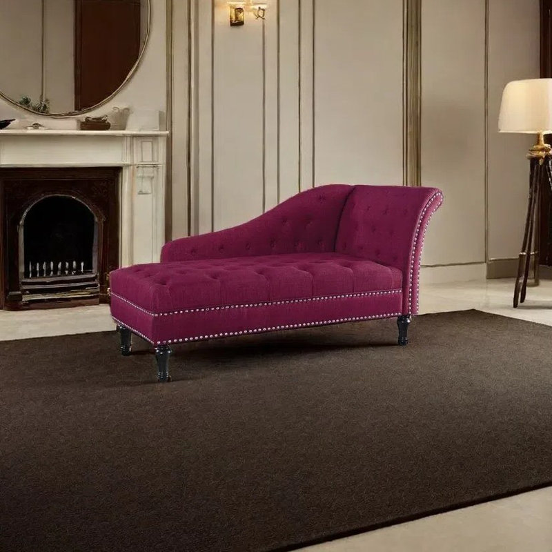 Chaise longue élégante de qualité décontractée, Orienté à droite, Noir, noir, noir, noir, Rouge vin