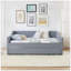 Lit de jour rembourré convertible avec dossier capitonné, canapé-lit polyvalent 3 en 1 avec lit gigogne escamotable et rangement latéral, parfait pour une vie compacte-129675720-129675724