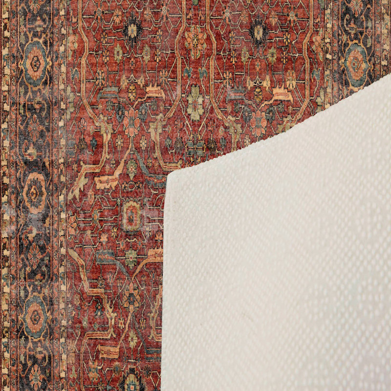 Stylish Hall Carpet (3.3 x 6.6 ft), 100% Polyester, 0.3 in Pile Height | Antibacterial, Non-Slip PVC Felt Dot Underside | Machine Washable, 3D Digital Print, Durable & Easy to Clean | Perfect for Entryway & Living Areas