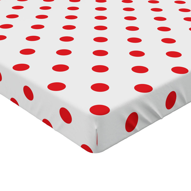 Drap-housse Ambesonne, paquet de 2, Drap-housse grand, Blanc / pois vermillon