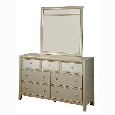 Commode 7 tiroirs avec miroir Haiqah