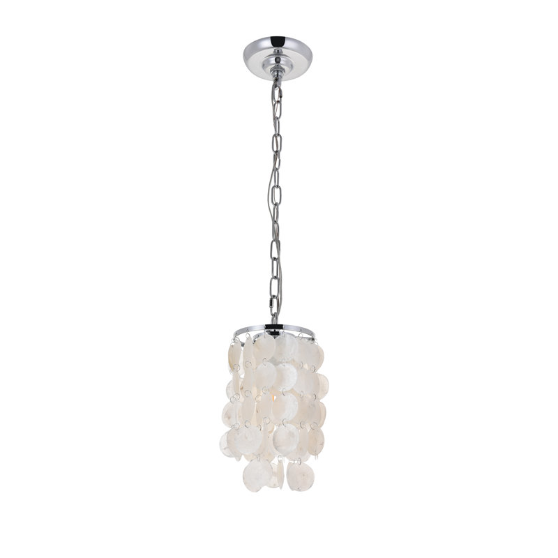 Luminaire suspendu géométrique unique à 1 lumière, Chrome