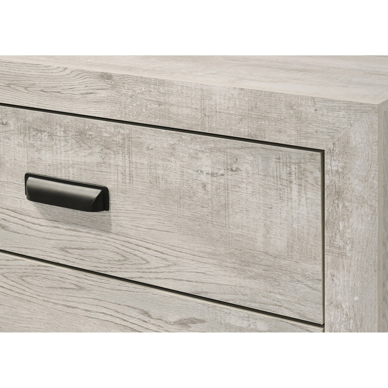 Table de chevet transitionnelle 1Pc 2 tiroirs avec quincaillerie en métal