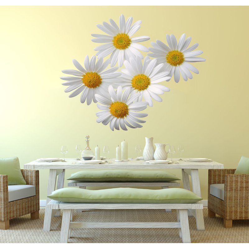 Adhésif décoratif fleur de camomille, H 33 po x l 36 po
