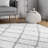 Arteta Moroccan Shag Area Rug for Living Room Bedroom Dining Room Nursery, White/Grey-31645389