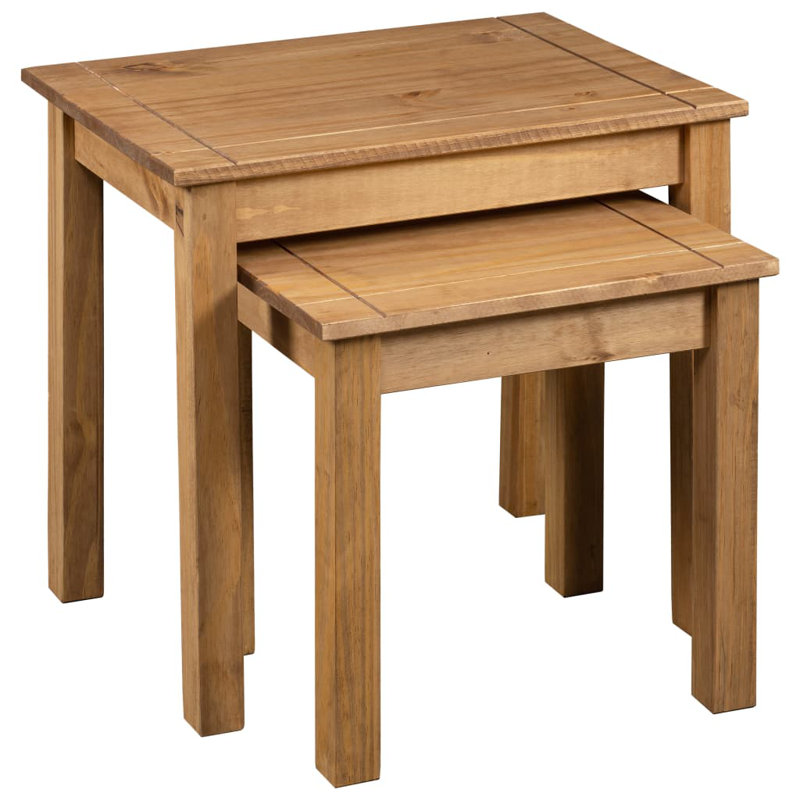 Joeana Solid Wood Nesting Tables, Naturel