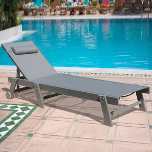 Outdoor 76" HDPE  Long Reclining Single Chaise