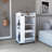 Bar Cart with Glass Door, 2-Side Shelves and Casters-463803856